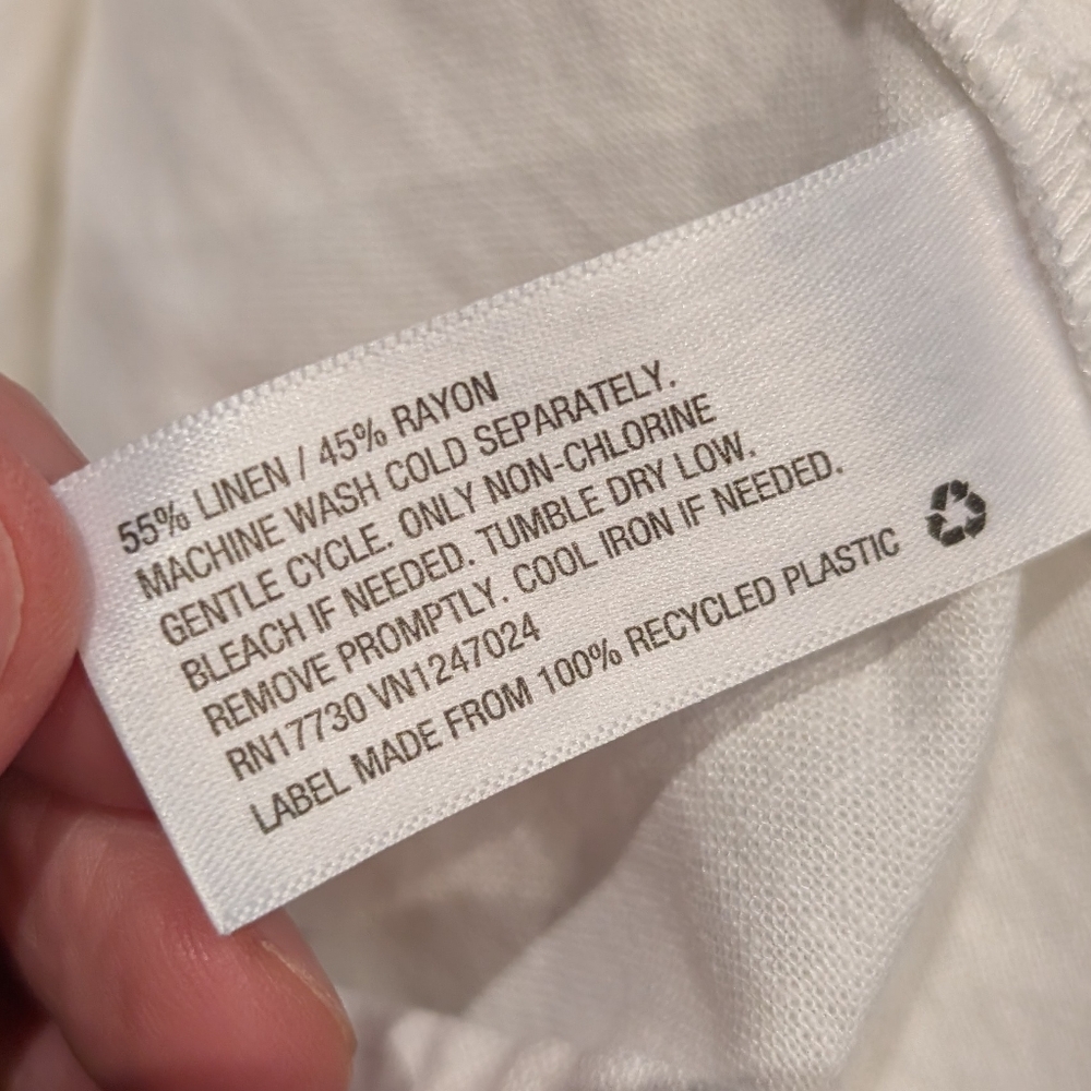 Linen White One-Shoulder Mini Dress - Picture 7 of 7